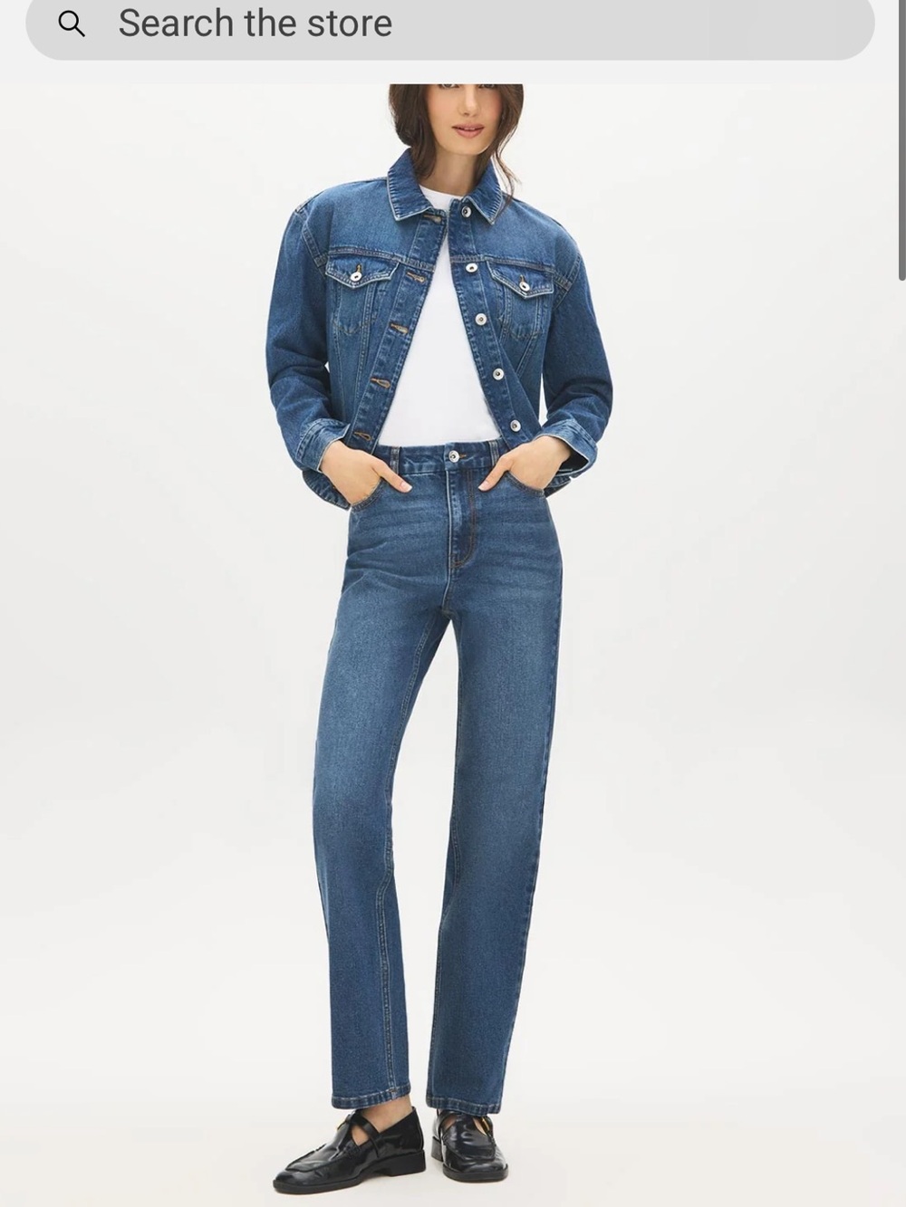 Suzy Shier Straight Leg Jeans Blue Medium Wash